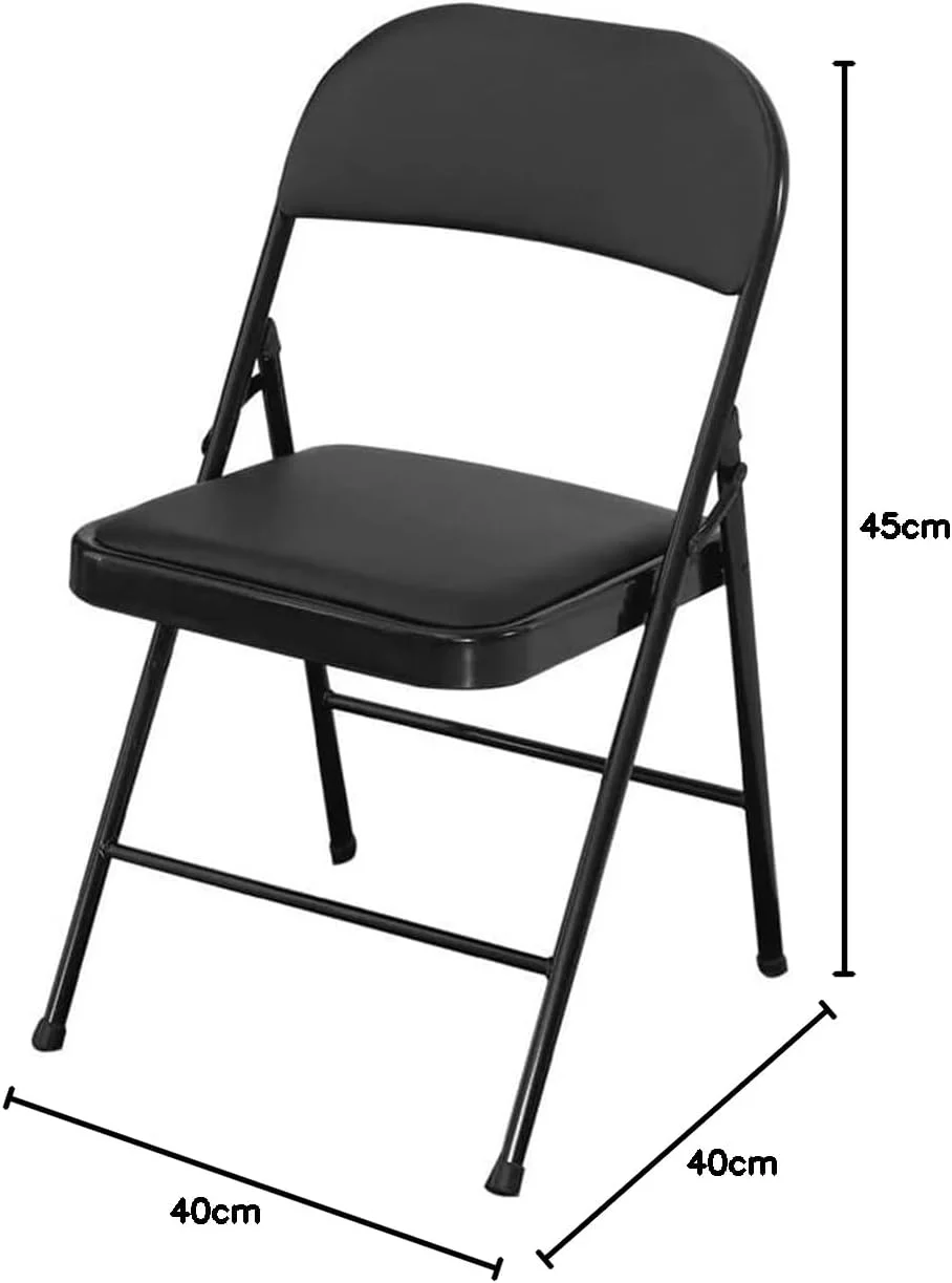 صندلی تاشو SKY-TOUCH با نشیمنگاه و پشتی پددار، صندلی های قابل حمل PU چند منظوره برای ناهار خوری منزل/اداره/ماهیگیری در فضای باز، مشکی - 40x40x80 سانتی متر صندلی تاشو SKY-TOUCH با نشیمنگاه و پشتی پددار، صندلی های قابل حمل PU چند منظوره برای ناهار خوری منزل/اداره/ماهیگیری در فضای باز، مشکی - 40x40x80 سانتی متر