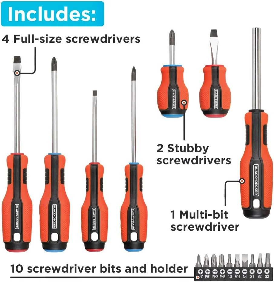 مجموعه پیچ گوشتی مغناطیسی بلک اند دکر، 17 تکه (BDHT65003) مجموعه پیچ گوشتی مغناطیسی بلک اند دکر، 17 تکه (BDHT65003)