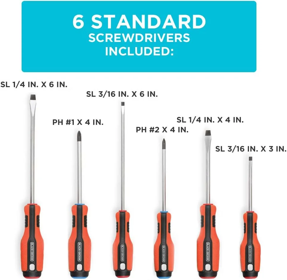 مجموعه پیچ گوشتی مغناطیسی بلک اند دکر، فیلیپس، سر تخت و پیچ گوشتی های دقیق، 12 تکه (BDHT65002) مجموعه پیچ گوشتی مغناطیسی بلک اند دکر، فیلیپس، سر تخت و پیچ گوشتی های دقیق، 12 تکه (BDHT65002)