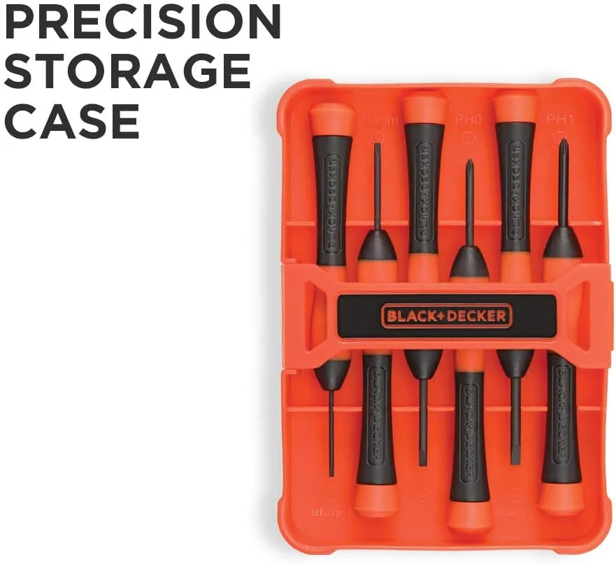 مجموعه پیچ گوشتی مغناطیسی بلک اند دکر، فیلیپس، سر تخت و پیچ گوشتی های دقیق، 12 تکه (BDHT65002) مجموعه پیچ گوشتی مغناطیسی بلک اند دکر، فیلیپس، سر تخت و پیچ گوشتی های دقیق، 12 تکه (BDHT65002)