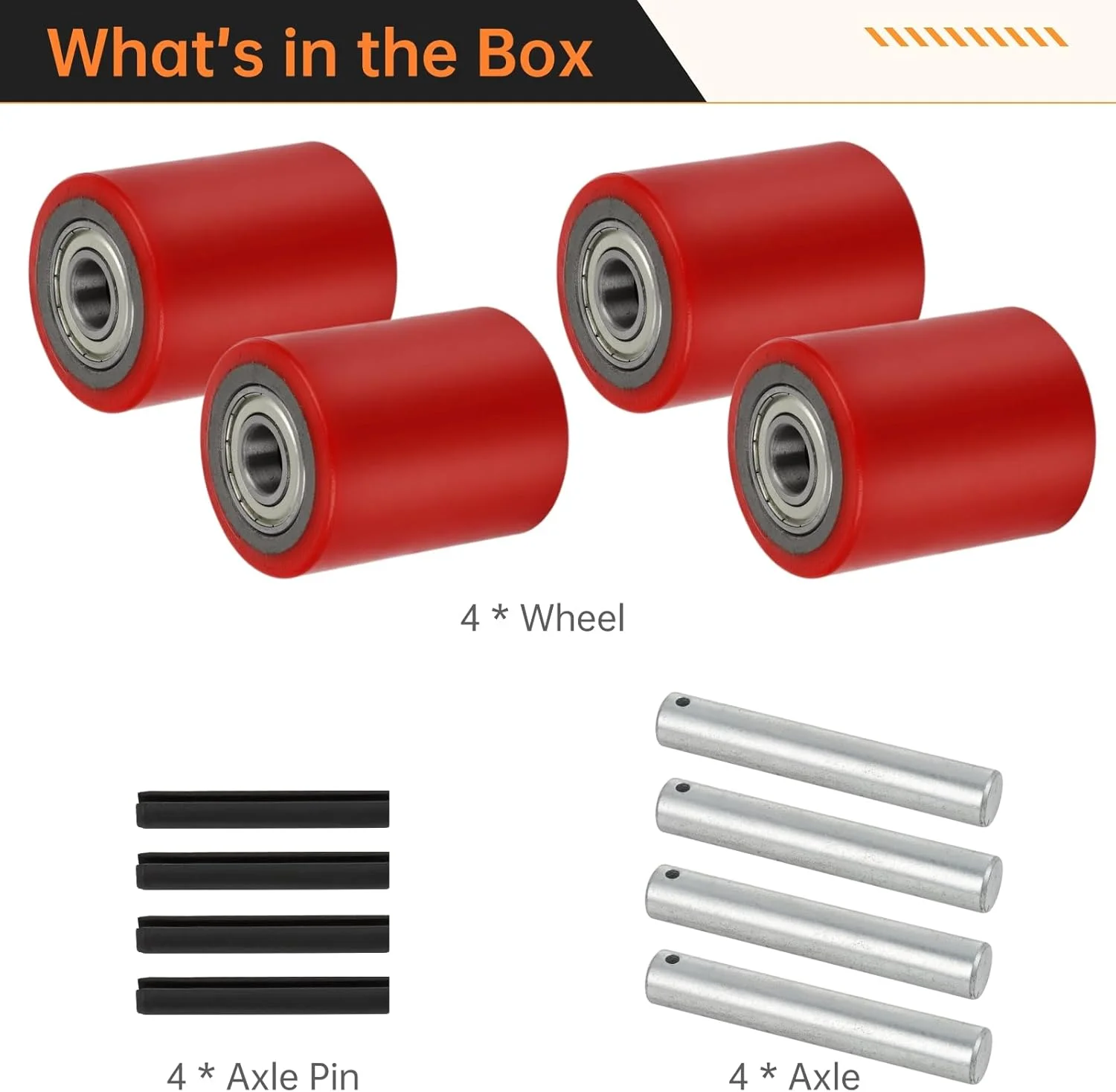 دو جفت چرخ بار جک پالت، چرخ های دستی جک پالت 3 اینچ در 3.75 اینچ با بلبرینگ شناسه 20 میلی متر، جایگزینی چرخ عقب جک پالت و لیفتراک دو جفت چرخ بار جک پالت، چرخ های دستی جک پالت 3 اینچ در 3.75 اینچ با بلبرینگ شناسه 20 میلی متر، جایگزینی چرخ عقب جک پالت و لیفتراک