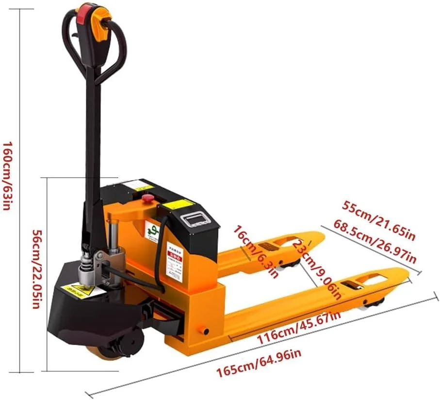 چرخ دستی پالت برقی، جک پالت برقی با ظرفیت 2000 کیلوگرم، لیفتراک برقی با دسته چند منظوره، چرخ دستی سنگین روی چرخ (55 سانتی متر) چرخ دستی پالت برقی، جک پالت برقی با ظرفیت 2000 کیلوگرم، لیفتراک برقی با دسته چند منظوره، چرخ دستی سنگین روی چرخ (55 سانتی متر)