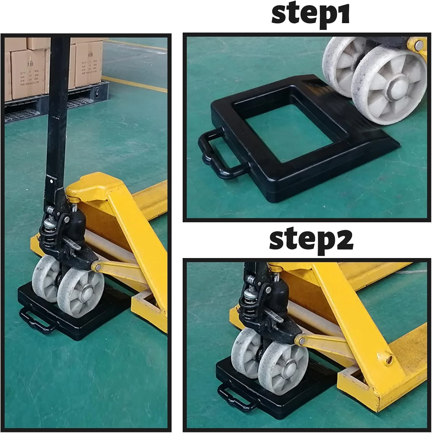 نگهدارنده لاستیکی جک پالت ROBLOCK، مناسب جک پالت سنگین، طول 36 سانتی متر، عرض 28 سانتی متر، ارتفاع 5 سانتی متر (تک عددی، مشکی)
