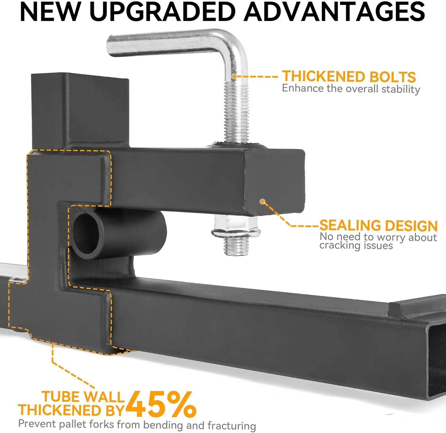 شاخک پالت تراکتور YINTATECH 60 اینچی با ظرفیت 1800 کیلوگرم به همراه میله تثبیت کننده قابل تنظیم، مناسب برای اتصال به تراکتور، لودر و مینی لودر شاخک پالت تراکتور YINTATECH 60 اینچی با ظرفیت 1800 کیلوگرم به همراه میله تثبیت کننده قابل تنظیم، مناسب برای اتصال به تراکتور، لودر و مینی لودر
