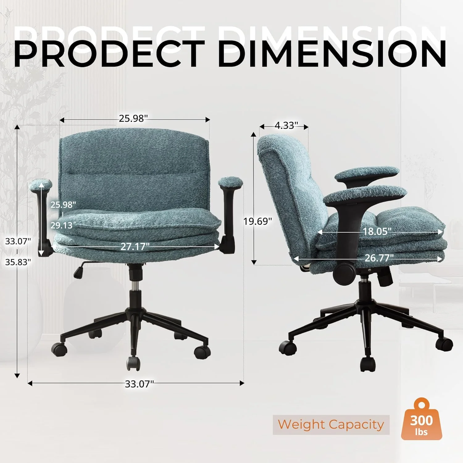 صندلی ضربدری Dowinx با دستههای تاشو قابل تنظیم و چرخ، صندلی ارگونومیک راحت میز کار با کوسنهای 3 لایه، صندلی پهن برای میز آرایش، مناسب برای دفتر کار خانگی، اتاق نشیمن، اتاق خواب، آبی صندلی ضربدری Dowinx با دستههای تاشو قابل تنظیم و چرخ، صندلی ارگونومیک راحت میز کار با کوسنهای 3 لایه، صندلی پهن برای میز آرایش، مناسب برای دفتر کار خانگی، اتاق نشیمن، اتاق خواب، آبی