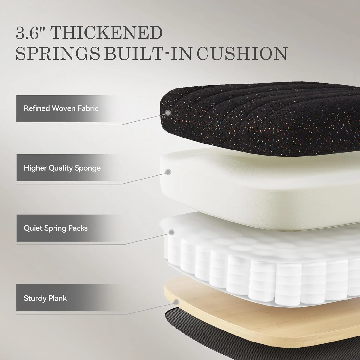 صندلی ضربدری Dowinx با چرخ، پارچه درجه یک و کوسن فنری جیبی، صندلی کامپیوتر با قابلیت تنظیم و چرخش و نشیمنگاه پهن، صندلی میز آرایش مدرن مشکی صندلی ضربدری Dowinx با چرخ، پارچه درجه یک و کوسن فنری جیبی، صندلی کامپیوتر با قابلیت تنظیم و چرخش و نشیمنگاه پهن، صندلی میز آرایش مدرن مشکی