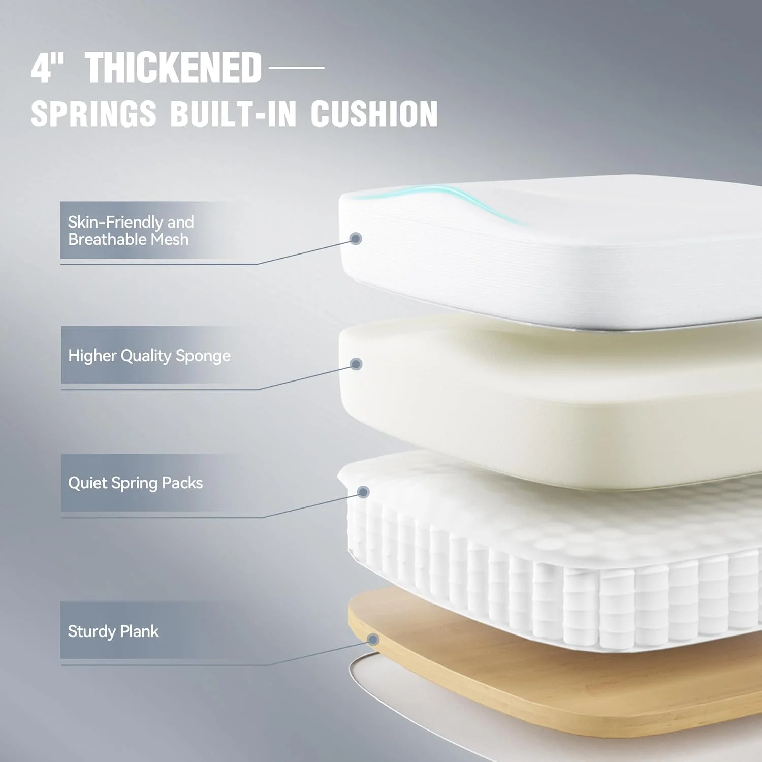 صندلی اداری ارگونومیک Dowinx، صندلی کامپیوتر توری تنفسی با کوسن فنری پاکتی، صندلی میز راحت با پشتیبانی کمری و تکیه گاه سر قابل تنظیم، صندلی کار چرخشی با پایه فولادی و زیرپایی سفید صندلی اداری ارگونومیک Dowinx، صندلی کامپیوتر توری تنفسی با کوسن فنری پاکتی، صندلی میز راحت با پشتیبانی کمری و تکیه گاه سر قابل تنظیم، صندلی کار چرخشی با پایه فولادی و زیرپایی سفید