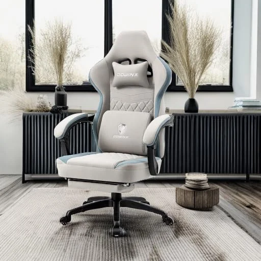 صندلی گیمینگ Dowinx با روکش پارچه ای تنفسی، صندلی کامپیوتر با کوسن فنری پاکتی، صندلی اداری راحت با پد ژله ای و کیف نگهداری، صندلی بازی ماساژوردار با زیرپایی، خاکستری صندلی گیمینگ Dowinx با روکش پارچه ای تنفسی، صندلی کامپیوتر با کوسن فنری پاکتی، صندلی اداری راحت با پد ژله ای و کیف نگهداری، صندلی بازی ماساژوردار با زیرپایی، خاکستری