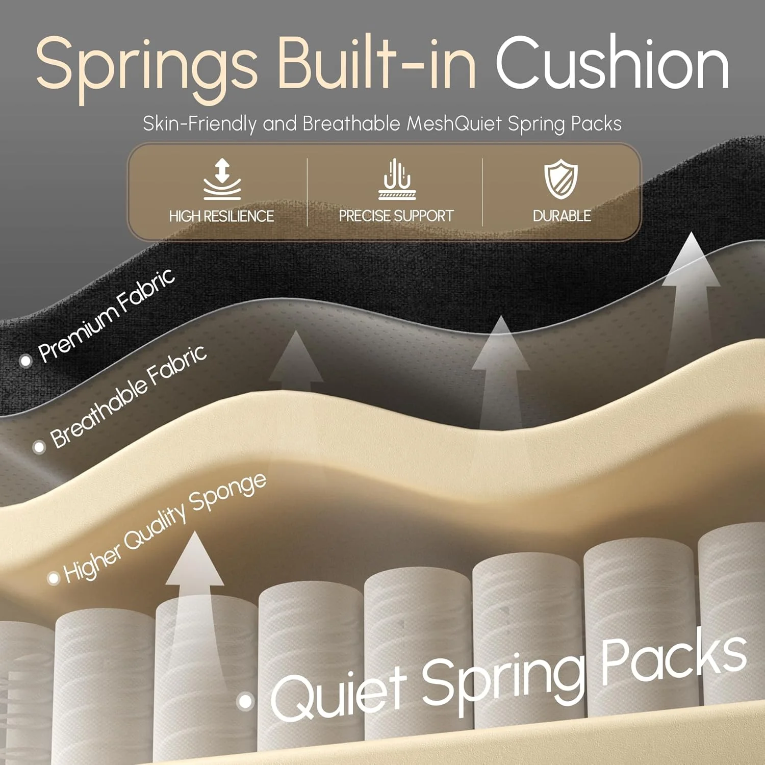 صندلی گیمینگ پارچه ای Dowinx با کوسن فنری پاکتی، صندلی کامپیوتر تنفسی با پشتیبانی کمری ماساژور و زیرپایی، صندلی اداری بازی پشتی بلند برای بزرگسالان، مشکی