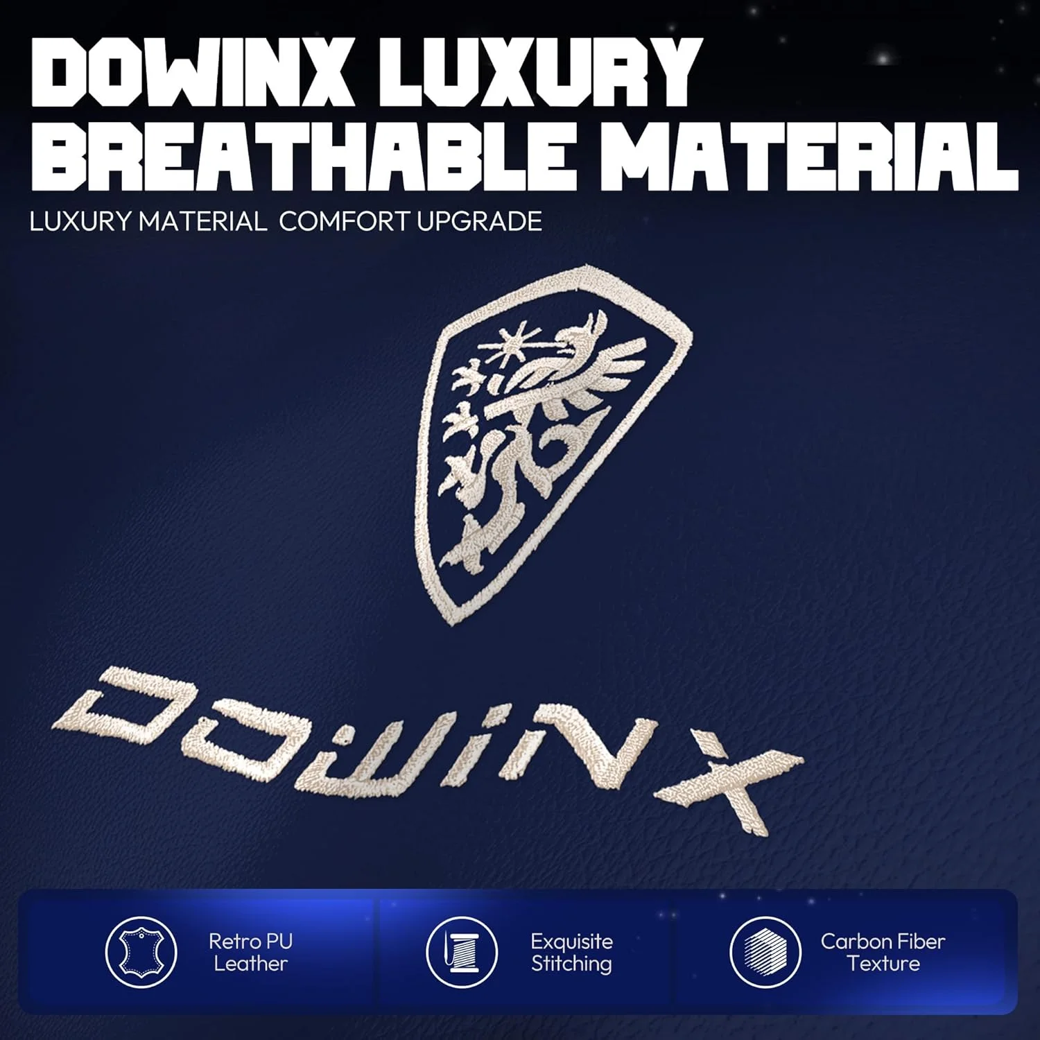 صندلی گیمینگ بزرگ و بلند Dowinx با زیرپایی، صندلی اداری ارگونومیک با پشتی بلند و با تکیه گاه سر و پشتی کمر راحت، صندلی کامپیوتر با دسته های 4D برای بزرگسالان، چرم PU، آبی صندلی گیمینگ بزرگ و بلند Dowinx با زیرپایی، صندلی اداری ارگونومیک با پشتی بلند و با تکیه گاه سر و پشتی کمر راحت، صندلی کامپیوتر با دسته های 4D برای بزرگسالان، چرم PU، آبی