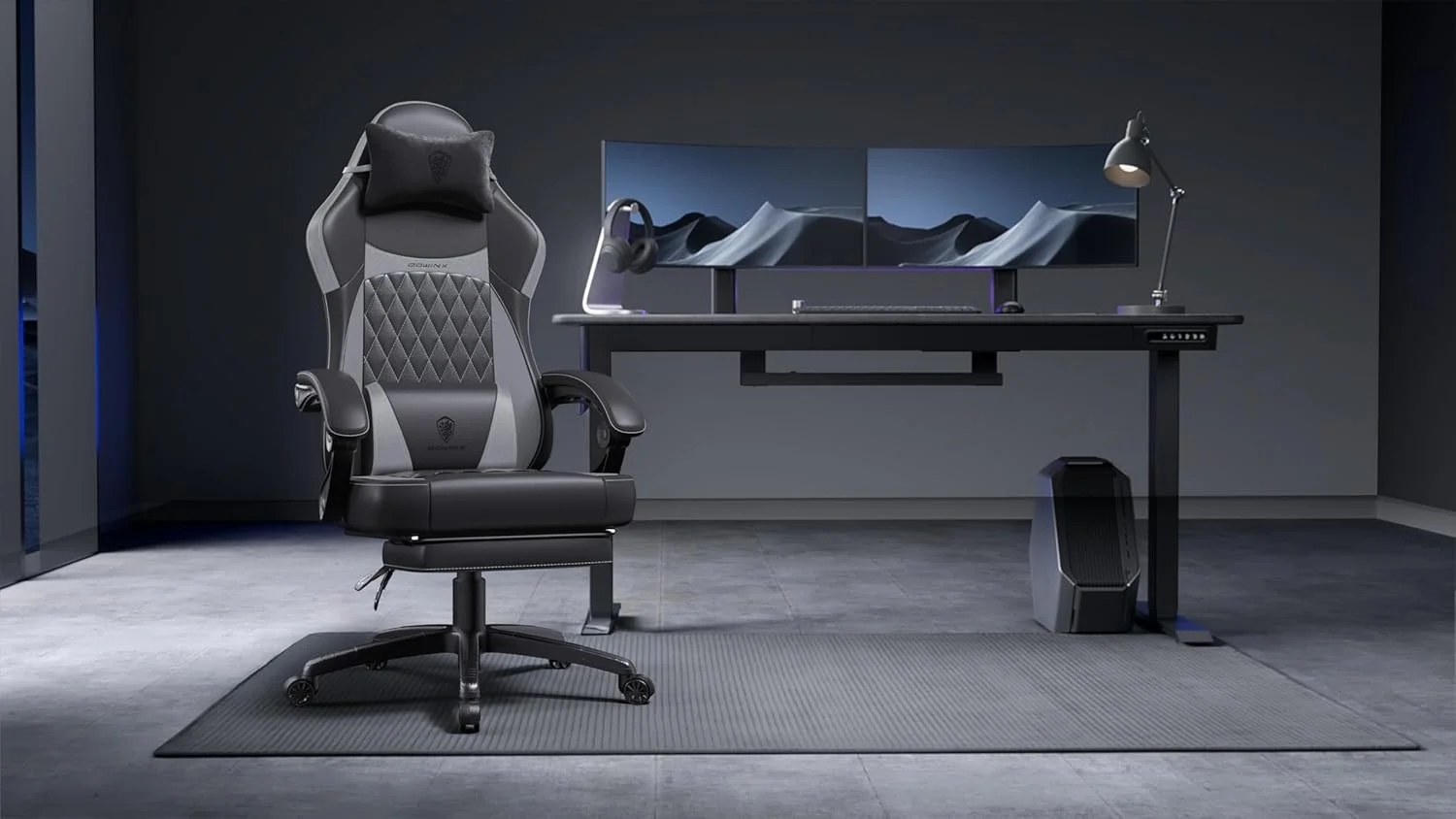 صندلی گیمینگ Dowinx با کوسن فنری پاکتی، صندلی کامپیوتر ارگونومیک با ماساژور کمر و زیرپایی برای بزرگسالان، صندلی بازی پشتی بلند چرمی برای گیمینگ اداری 136 کیلوگرم، خاکستری جدید صندلی گیمینگ Dowinx با کوسن فنری پاکتی، صندلی کامپیوتر ارگونومیک با ماساژور کمر و زیرپایی برای بزرگسالان، صندلی بازی پشتی بلند چرمی برای گیمینگ اداری 136 کیلوگرم، خاکستری جدید