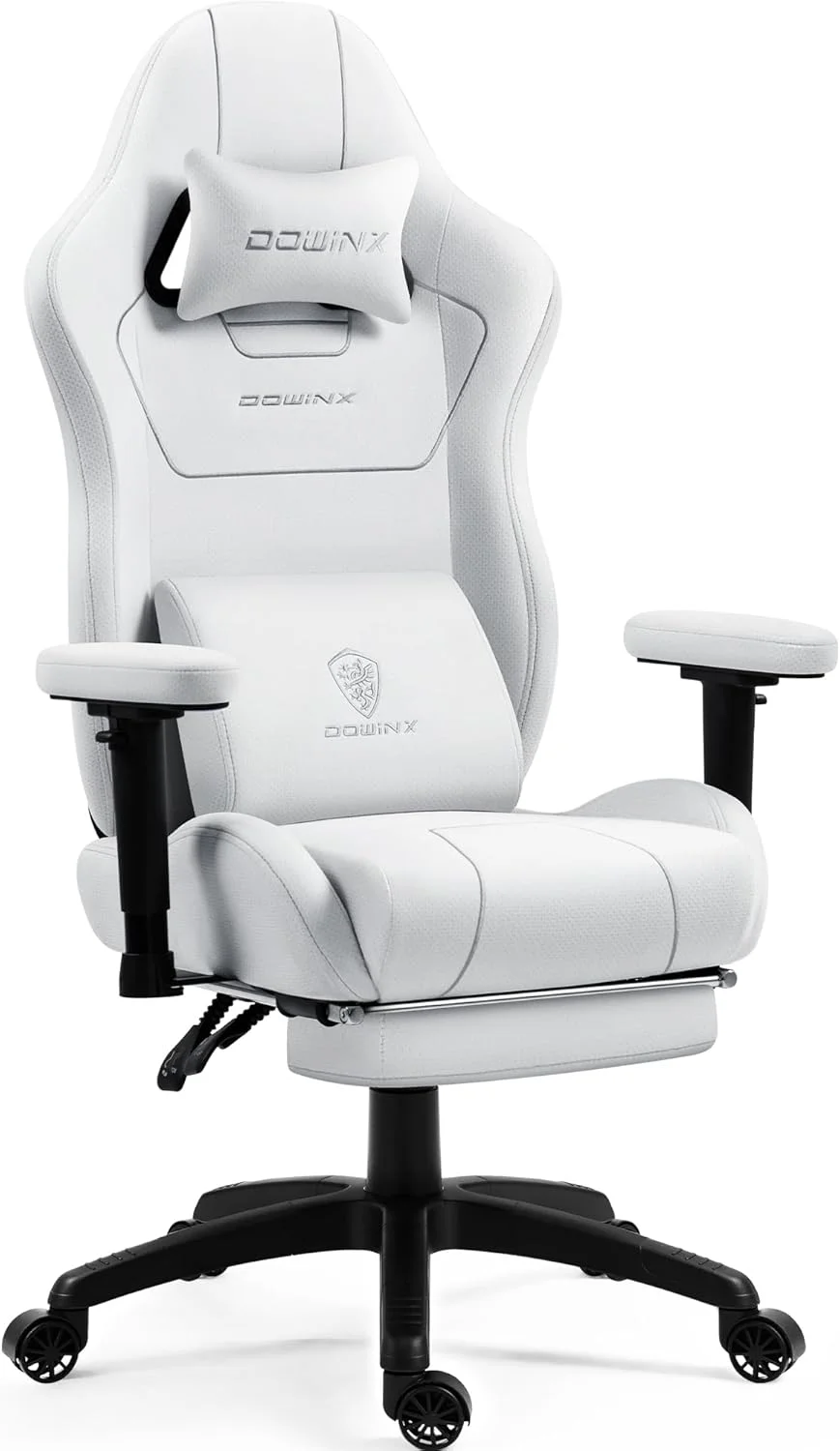 صندلی گیمینگ با روکش پارچه ای و کوسن فنری، صندلی کامپیوتر ارگونومیک با پشتیبانی کمری ماساژور و زیرپایی، صندلی اداری گیمینگ راحت با قابلیت تنظیم پشتی، تحمل وزن 136 کیلوگرم، سفید صندلی گیمینگ با روکش پارچه ای و کوسن فنری، صندلی کامپیوتر ارگونومیک با پشتیبانی کمری ماساژور و زیرپایی، صندلی اداری گیمینگ راحت با قابلیت تنظیم پشتی، تحمل وزن 136 کیلوگرم، سفید