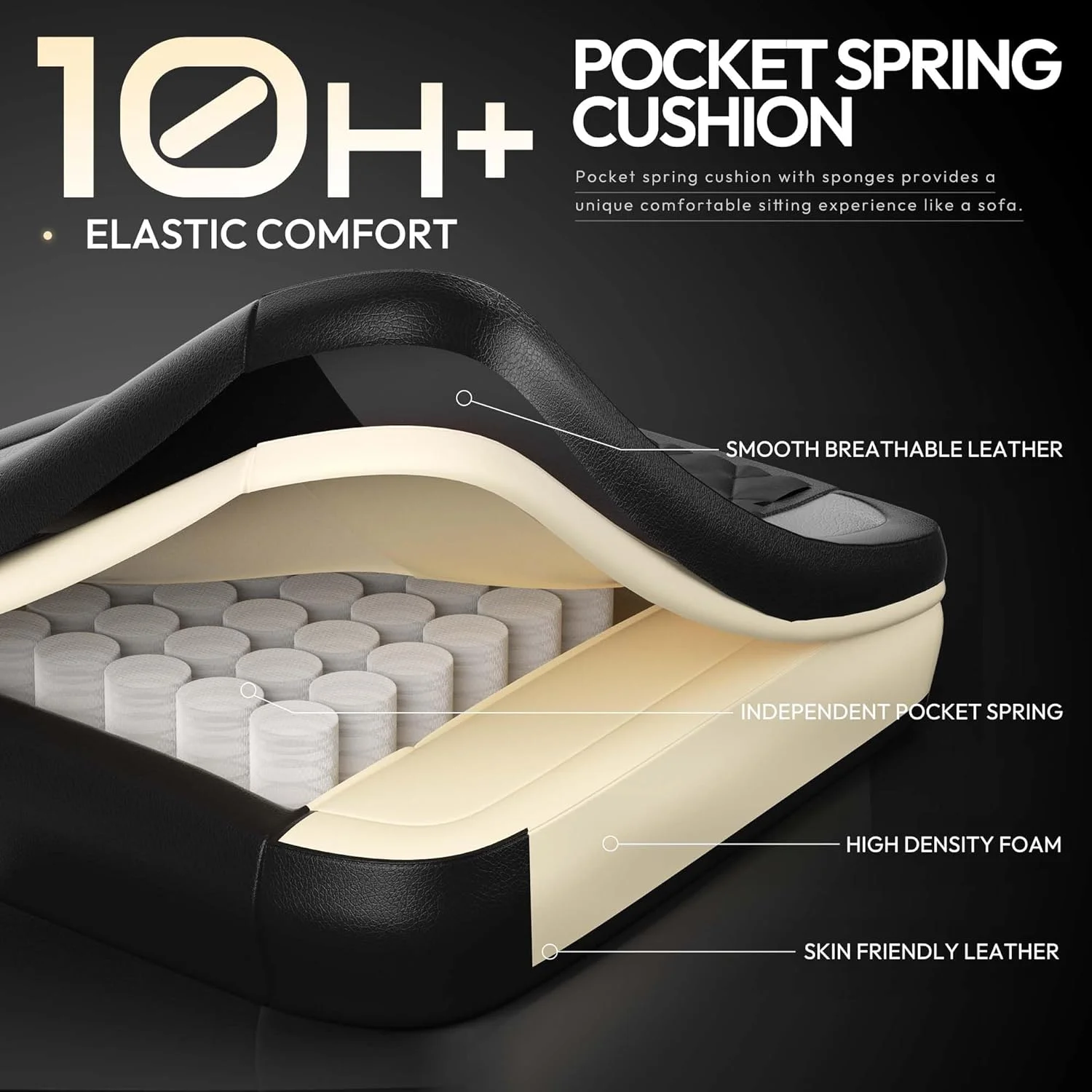 صندلی گیمینگ Dowinx با کوسن فنری پاکتی، صندلی کامپیوتر ارگونومیک با ماساژور کمر و زیرپایی برای بزرگسالان، صندلی بازی پشتی بلند چرمی برای گیمینگ اداری 136 کیلوگرم، خاکستری جدید صندلی گیمینگ Dowinx با کوسن فنری پاکتی، صندلی کامپیوتر ارگونومیک با ماساژور کمر و زیرپایی برای بزرگسالان، صندلی بازی پشتی بلند چرمی برای گیمینگ اداری 136 کیلوگرم، خاکستری جدید