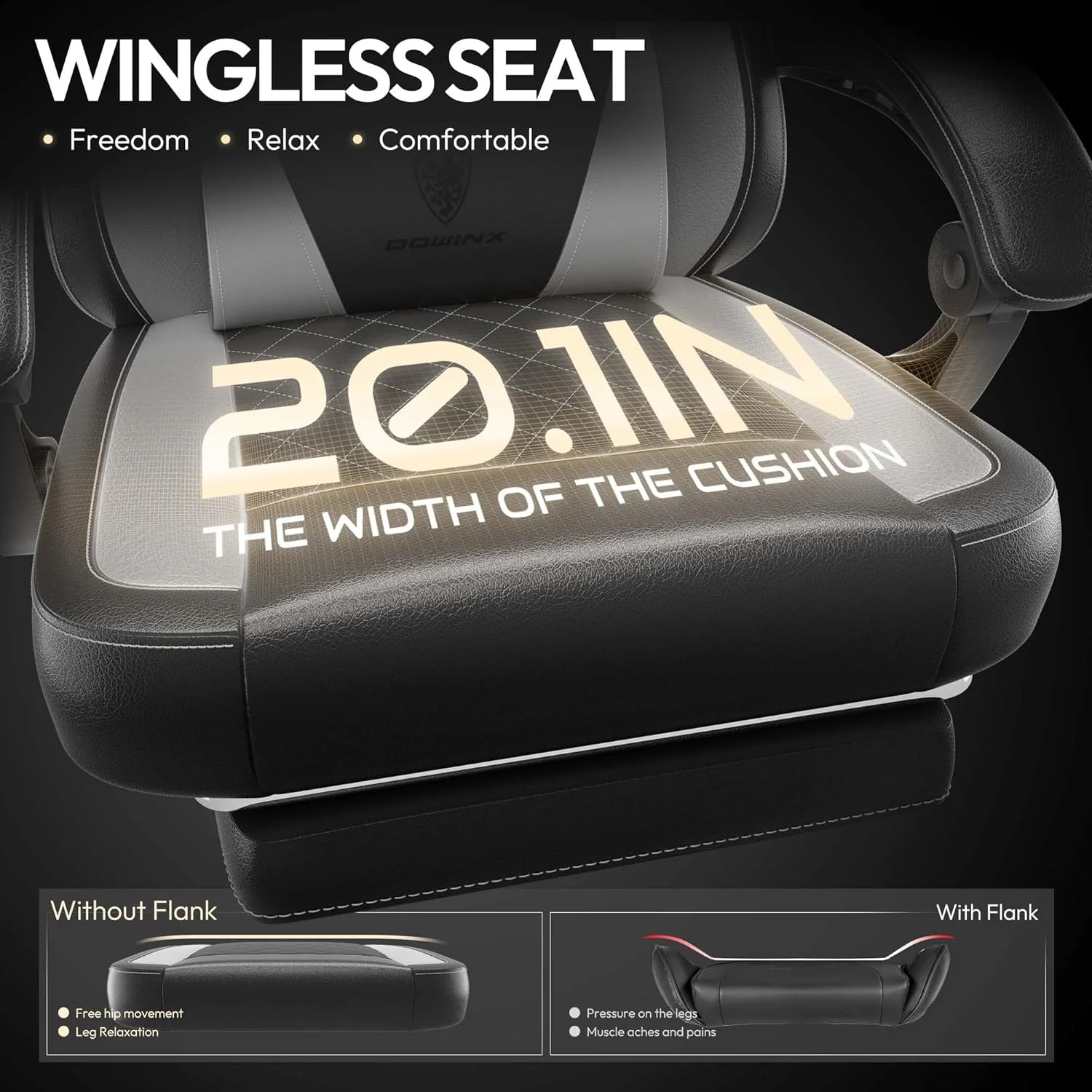 صندلی گیمینگ Dowinx با کوسن فنری پاکتی، صندلی کامپیوتر ارگونومیک با ماساژور کمر و زیرپایی برای بزرگسالان، صندلی بازی پشتی بلند چرمی برای گیمینگ اداری 136 کیلوگرم، خاکستری جدید صندلی گیمینگ Dowinx با کوسن فنری پاکتی، صندلی کامپیوتر ارگونومیک با ماساژور کمر و زیرپایی برای بزرگسالان، صندلی بازی پشتی بلند چرمی برای گیمینگ اداری 136 کیلوگرم، خاکستری جدید