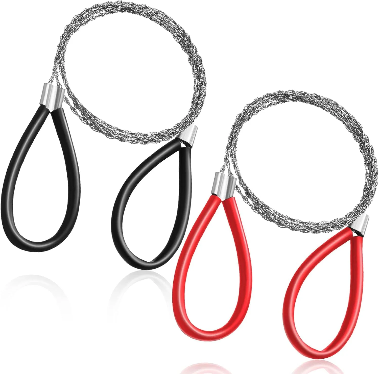 اره سیمی استیل آزون، اره طنابی جیبی دستی، اره کابل فلزی بقا اضطراری برای برش چوب/لوله پی وی سی/پیاده روی/شکار (2 عدد) اره سیمی استیل آزون، اره طنابی جیبی دستی، اره کابل فلزی بقا اضطراری برای برش چوب/لوله پی وی سی/پیاده روی/شکار (2 عدد)