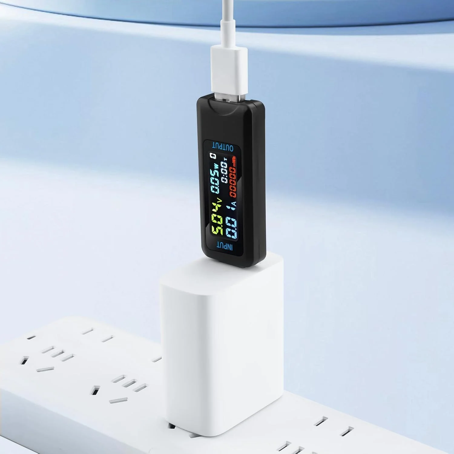 شارژر USB KASTWAVE، تستر دیجیتال چند منظوره، نشانگر شارژر کابل USB، ولت متر جریان DC 4.5-36V 0-8A، با پشتیبانی از شارژ سریع پیشرفته