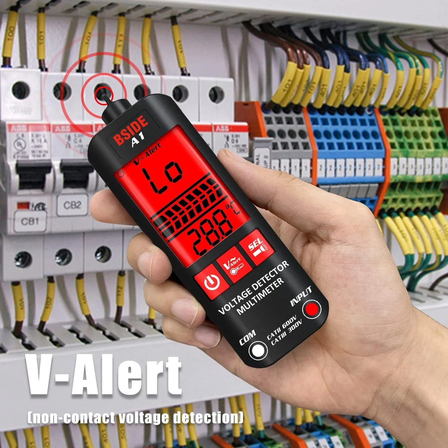 تستر ولتاژ غیر تماسی KASTWAVE با 3 نتیجه نمایشگر و مولتی متر یکپارچه برای تشخیص سیم برق AC 6V تا 1000V تستر ولتاژ غیر تماسی KASTWAVE با 3 نتیجه نمایشگر و مولتی متر یکپارچه برای تشخیص سیم برق AC 6V تا 1000V