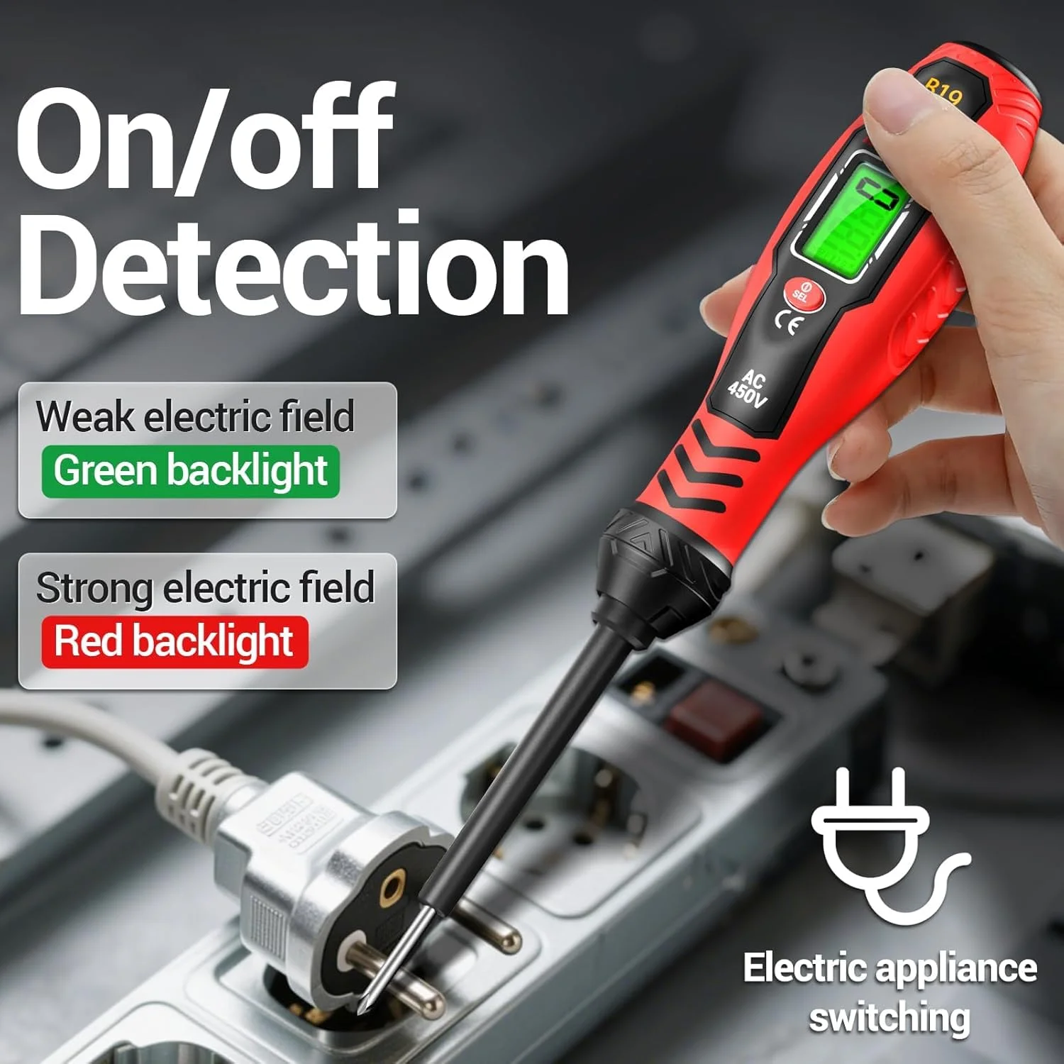 تستر ولتاژ غیر تماسی با نمایشگر LCD، قلم تشخیص ولتاژ دوگانه AC 12V-1000V، تستر سیم زنده/خنثی با آلارم Buzzer، یاب نقطه شکست، مجموعه پیچ گوشتی تست الکتریکی عایق