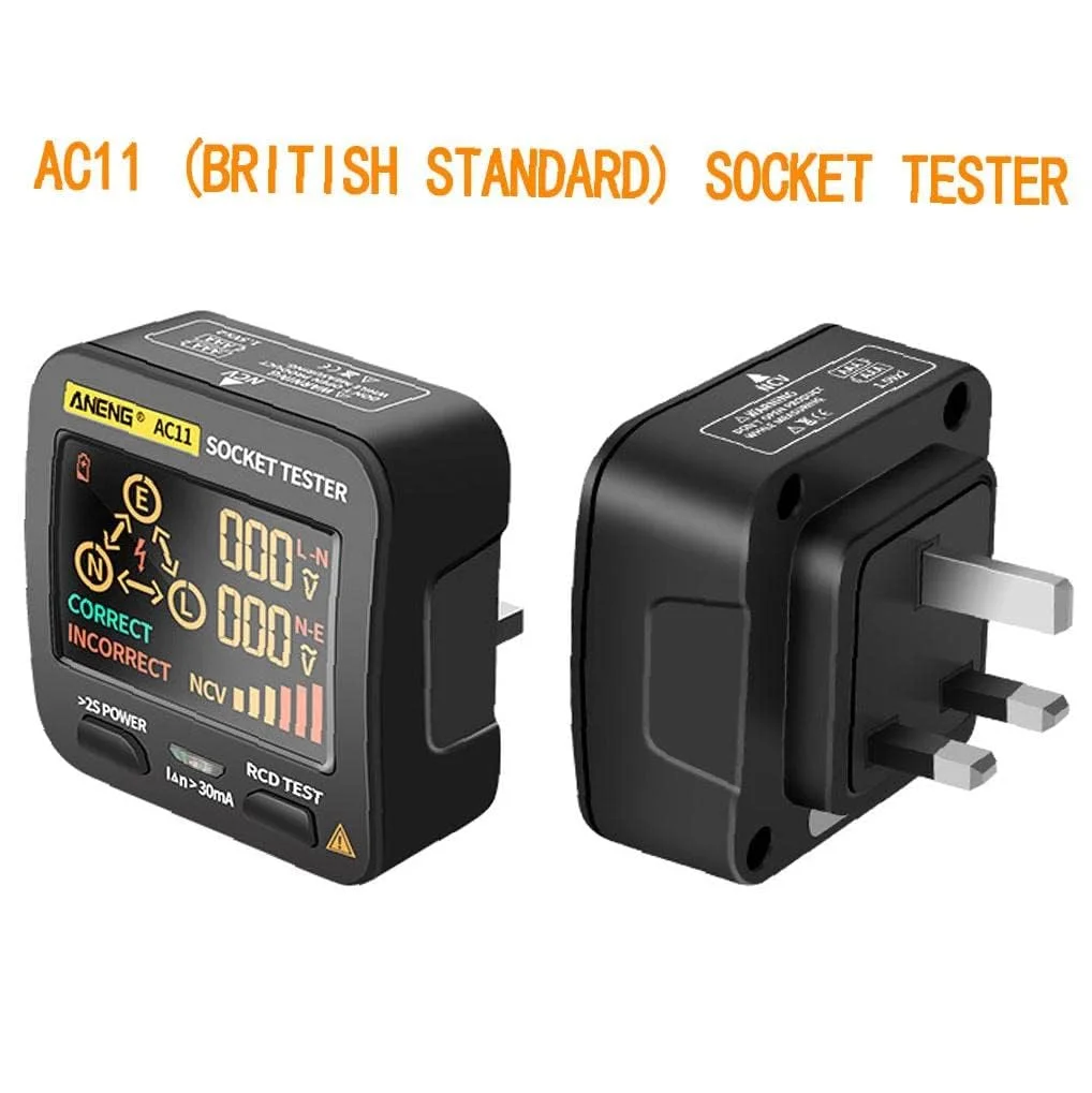 تستر پریز برق KASTWAVE با نمایشگر ولتاژ LCD - تستر پریز RCD و آنالیزور مدار، 0.1-250 ولت، 8 نشانه بصری، تشخیص پلاریته و نشتی تستر پریز برق KASTWAVE با نمایشگر ولتاژ LCD - تستر پریز RCD و آنالیزور مدار، 0.1-250 ولت، 8 نشانه بصری، تشخیص پلاریته و نشتی