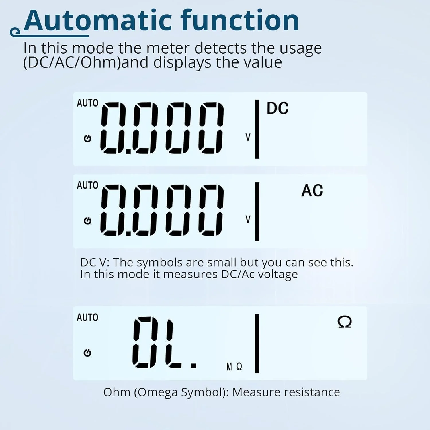 مولتی متر تستر ولتاژ AC/DC، 6000 شمارنده نوع قلمی، تستر ولت متر برقی غیر تماسی برای ولتاژ AC/DC، سیم زنده، مقاومت، پیوستگی و تست دیود