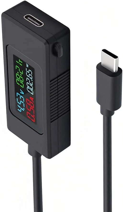 تستر USB نوع C، پاور متر، نمایشگر ولتاژ و جریان، آشکارساز ظرفیت، مولتی متر USB-C، 4-30 ولت 0-6.5 آمپر، ابزار تشخیص شارژ، آمپرمتر و ولت متر دیجیتال تستر USB نوع C، پاور متر، نمایشگر ولتاژ و جریان، آشکارساز ظرفیت، مولتی متر USB-C، 4-30 ولت 0-6.5 آمپر، ابزار تشخیص شارژ، آمپرمتر و ولت متر دیجیتال