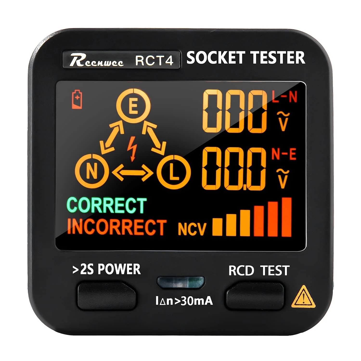 تستر پریز برق با نمایشگر ولتاژ LCD، آنالیزور مدار RCD/GFCI، آشکارساز پلاریته و تستر نشتی، بررسی کننده خطای خط با 8 نشانگر بصری - عیب یاب سیم کشی پریز برق تستر پریز برق با نمایشگر ولتاژ LCD، آنالیزور مدار RCD/GFCI، آشکارساز پلاریته و تستر نشتی، بررسی کننده خطای خط با 8 نشانگر بصری - عیب یاب سیم کشی پریز برق