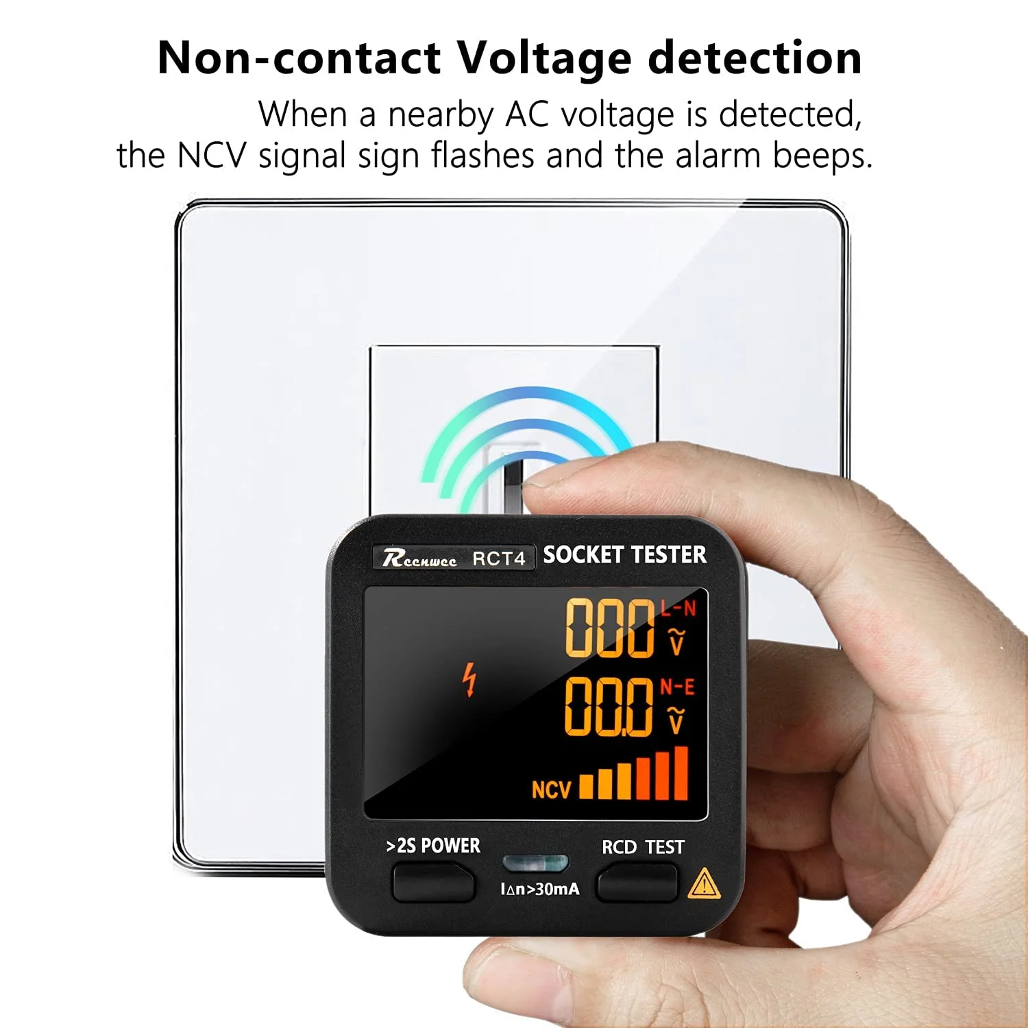 تستر پریز برق با نمایشگر ولتاژ LCD، آنالیزور مدار RCD/GFCI، آشکارساز پلاریته و تستر نشتی، بررسی کننده خطای خط با 8 نشانگر بصری - عیب یاب سیم کشی پریز برق تستر پریز برق با نمایشگر ولتاژ LCD، آنالیزور مدار RCD/GFCI، آشکارساز پلاریته و تستر نشتی، بررسی کننده خطای خط با 8 نشانگر بصری - عیب یاب سیم کشی پریز برق