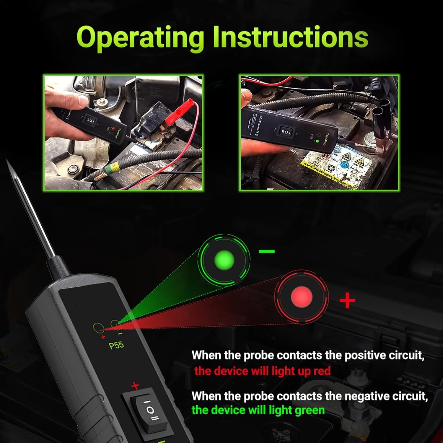 تستر مدار الکتریکی KASTWAVE P55، تستر پیوستگی و فعال سازی قطعات 12V-24V، تستر چراغ تریلر، یاب اتصال کوتاه، سیم جامپر محافظت شده در برابر اضافه بار تستر مدار الکتریکی KASTWAVE P55، تستر پیوستگی و فعال سازی قطعات 12V-24V، تستر چراغ تریلر، یاب اتصال کوتاه، سیم جامپر محافظت شده در برابر اضافه بار