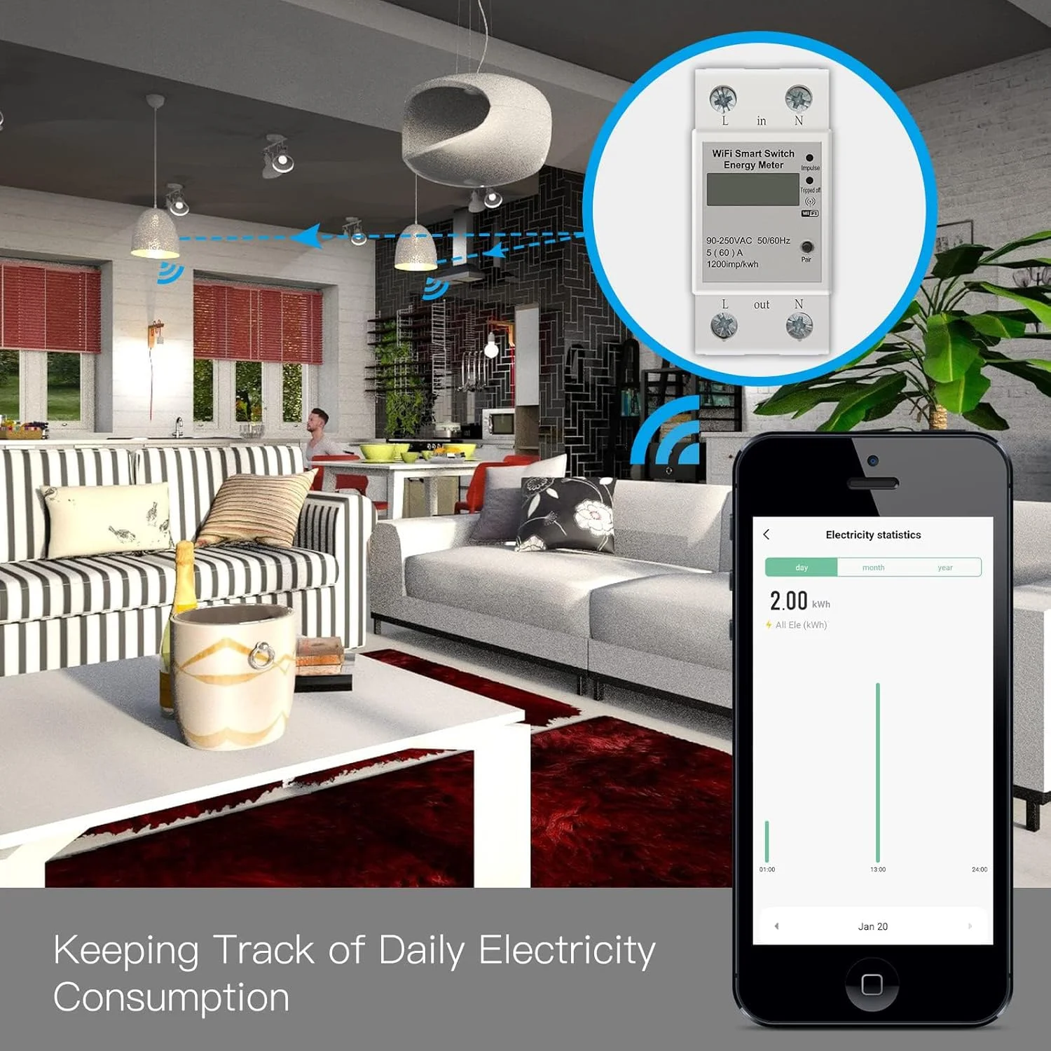 مانیتور هوشمند انرژی وای فای، تستر ریلی Din، آمپرمتر ولتاژ جریان، تنظیم تایمر، مانیتور انرژی محافظت از نشتی، سازگار با الکسا، گوگل هوم، اسمارت لایف، تویا مانیتور هوشمند انرژی وای فای، تستر ریلی Din، آمپرمتر ولتاژ جریان، تنظیم تایمر، مانیتور انرژی محافظت از نشتی، سازگار با الکسا، گوگل هوم، اسمارت لایف، تویا