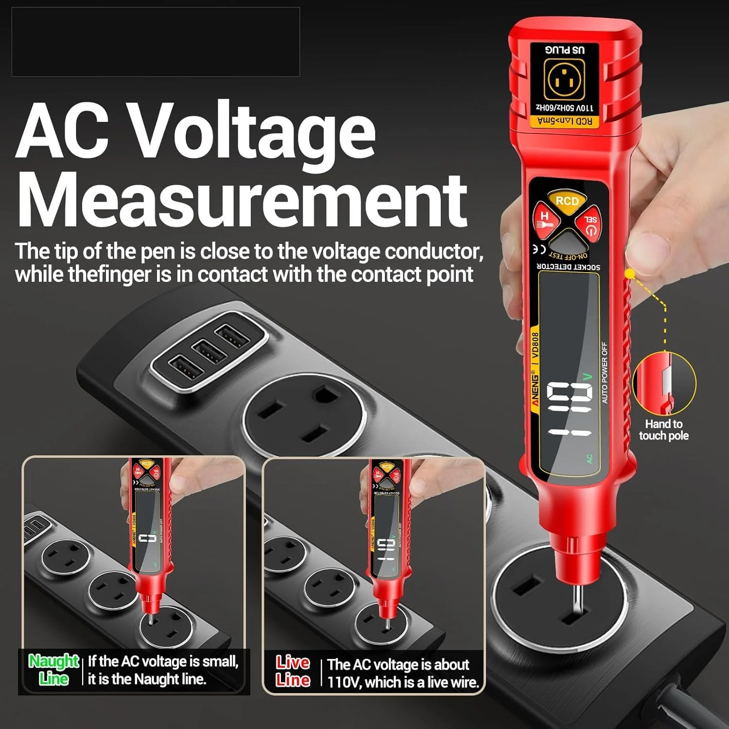 مجموعه ابزار ردیاب مدار شکن 2 در 1 با یابنده پریز و آشکارساز مدار - ردیاب مدار الکتریکی برای شناسایی سریع مدار، تشخیص سیم برق دار، بدون باتری مجموعه ابزار ردیاب مدار شکن 2 در 1 با یابنده پریز و آشکارساز مدار - ردیاب مدار الکتریکی برای شناسایی سریع مدار، تشخیص سیم برق دار، بدون باتری