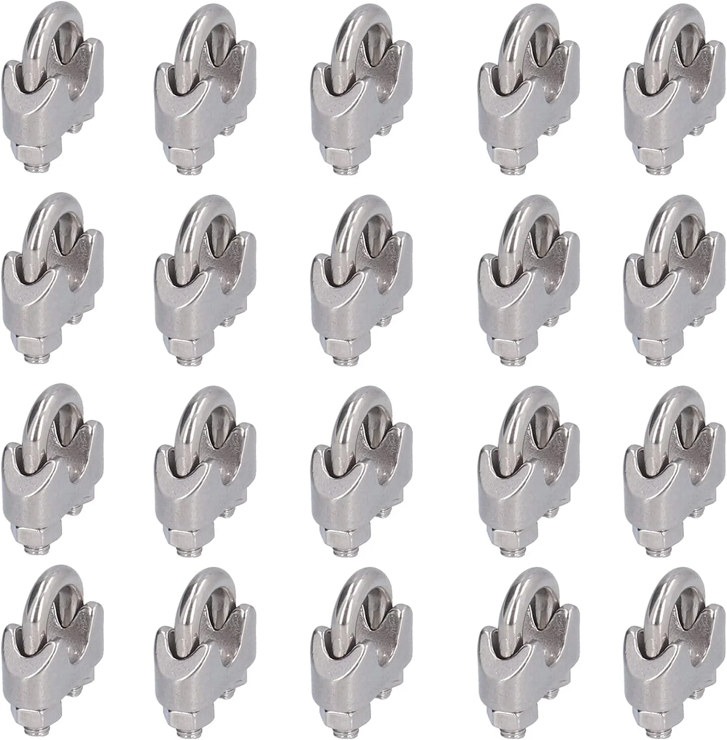 بست سیم بکسل ViaGasaFamido، 20 عدد بست سیم بکسل استیل ضد زنگ، کابل سخت افزاری برای دکل بندی، حلقه های صنعتی (M8(8mm))