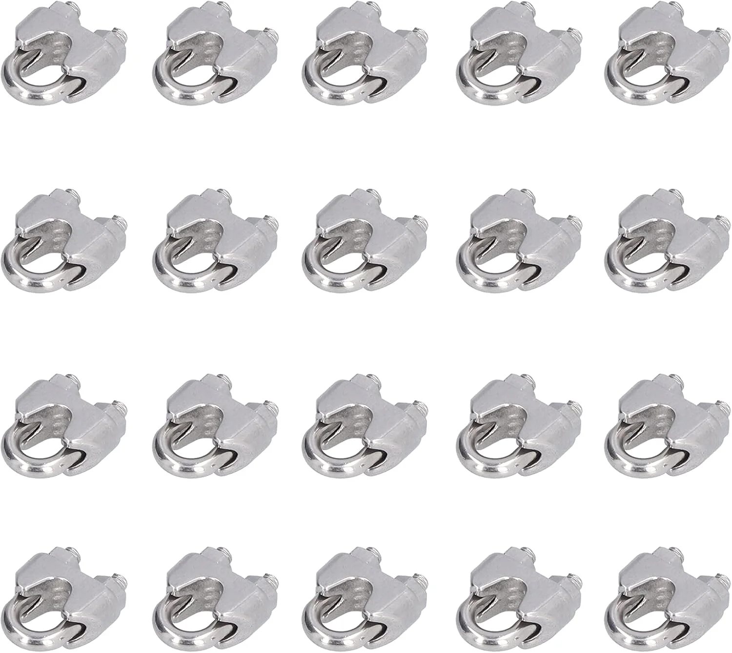 بست سیم بکسل ViaGasaFamido، 20 عدد بست سیم بکسل استیل ضد زنگ، کابل سخت افزاری برای دکل بندی، حلقه های صنعتی (M2(2mm))