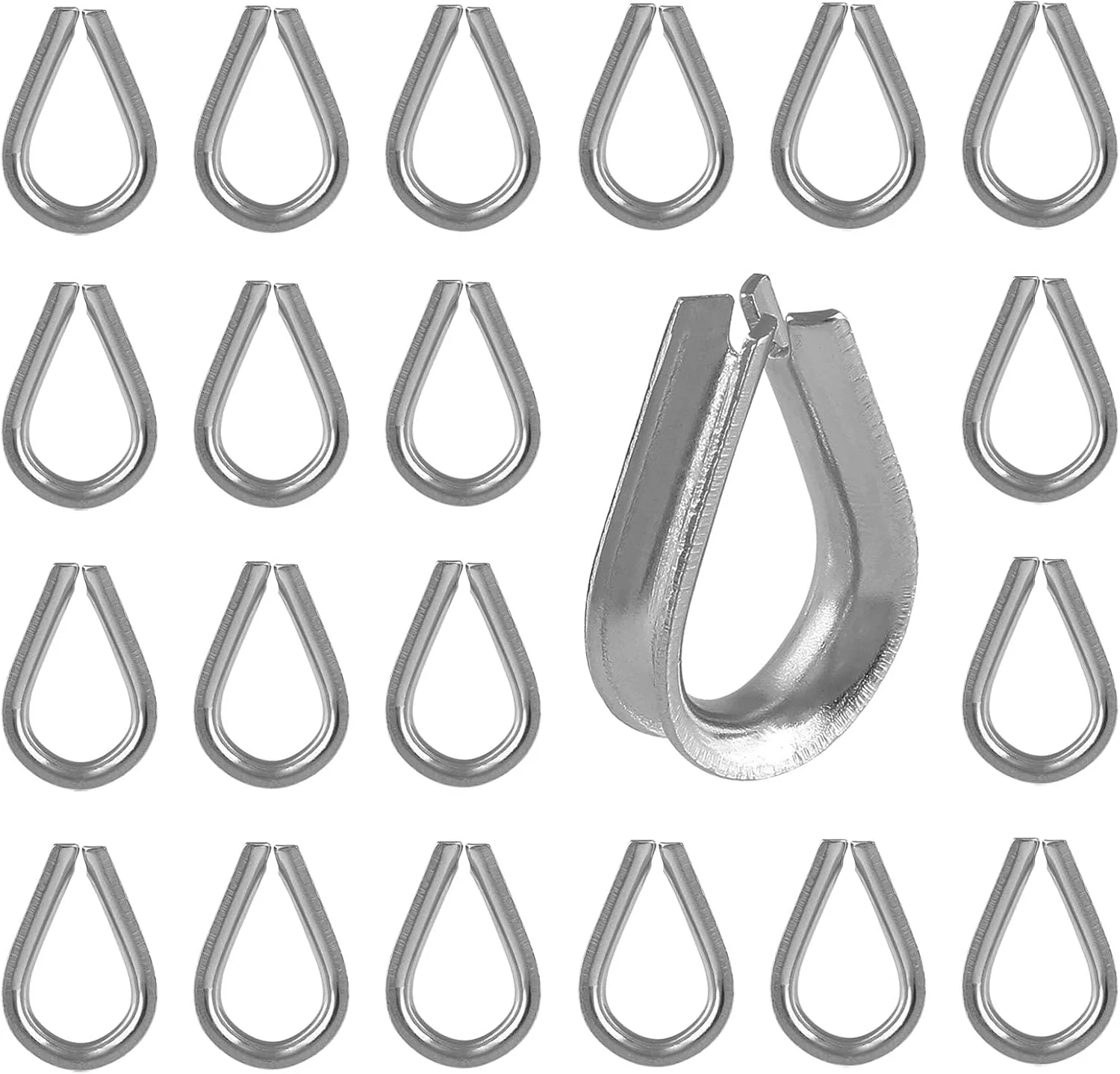 50 عدد انگشتی کابل M2 فولاد ضد زنگ 304، حلقه بست سیم بکسل برای سیم بکسل با قطر 1/16 اینچ 50 عدد انگشتی کابل M2 فولاد ضد زنگ 304، حلقه بست سیم بکسل برای سیم بکسل با قطر 1/16 اینچ