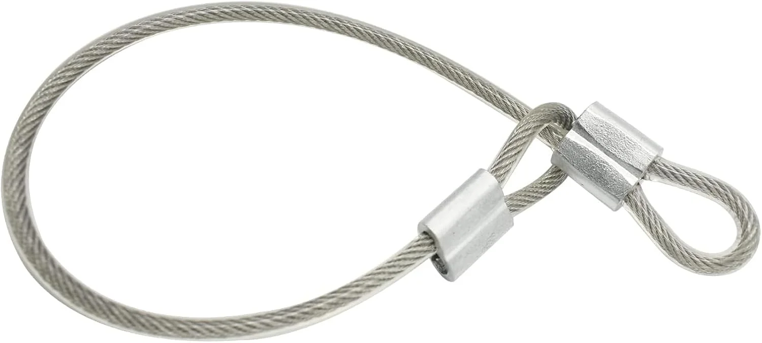 THE WHITE SHOP بسته 10 عددی سیم 1 میلیمتری روکشدار استیل ضد زنگ 30 سانتیمتری با حلقهها، طناب سیمی کوتاه بند ایمنی قفل زنجیری برای دربهای فضای باز، شفاف THE WHITE SHOP بسته 10 عددی سیم 1 میلیمتری روکشدار استیل ضد زنگ 30 سانتیمتری با حلقهها، طناب سیمی کوتاه بند ایمنی قفل زنجیری برای دربهای فضای باز، شفاف