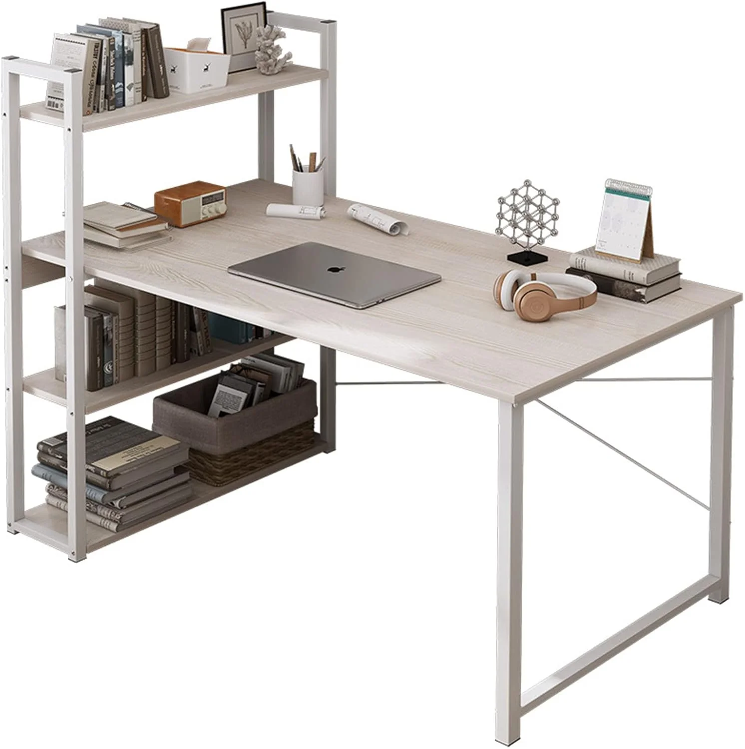 میز کامپیوتر SKY-TOUCH با قفسه، میز تحریر 4 طبقه با قفسه کتاب، میز تحریر قابل برگشت، میز گوشه اداری با قفسه، میز اداری خانگی با مونتاژ آسان 120x48x74 سانتی متر میز کامپیوتر SKY-TOUCH با قفسه، میز تحریر 4 طبقه با قفسه کتاب، میز تحریر قابل برگشت، میز گوشه اداری با قفسه، میز اداری خانگی با مونتاژ آسان 120x48x74 سانتی متر