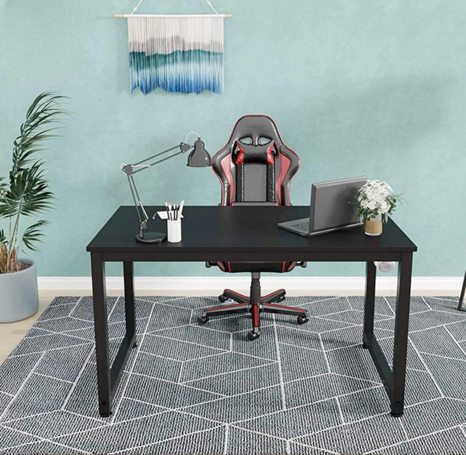 میز کامپیوتر SKY-TOUCH، میز تحریر و مطالعه، میز لپ تاپ، میز اداری با مونتاژ آسان، میز کامپیوتر مدرن با سبک ساده برای خانه، دفتر، اتاق خواب، مطالعه (120 * 60 سانتی متر)