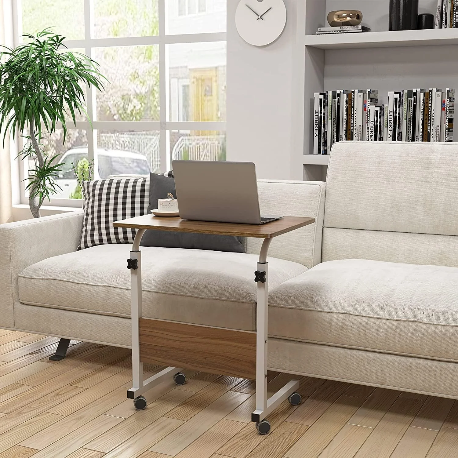 میز لپتاپ کنار تختی SKY-TOUCH با ارتفاع قابل تنظیم، میز لپتاپ ایستاده با رویه چوبی و چرخدار، سینی چرخدار کنار تخت و مبل، میز قهوه و شام کامپیوتر (مشکی 60*40 سانتیمتر) میز لپتاپ کنار تختی SKY-TOUCH با ارتفاع قابل تنظیم، میز لپتاپ ایستاده با رویه چوبی و چرخدار، سینی چرخدار کنار تخت و مبل، میز قهوه و شام کامپیوتر (مشکی 60*40 سانتیمتر)