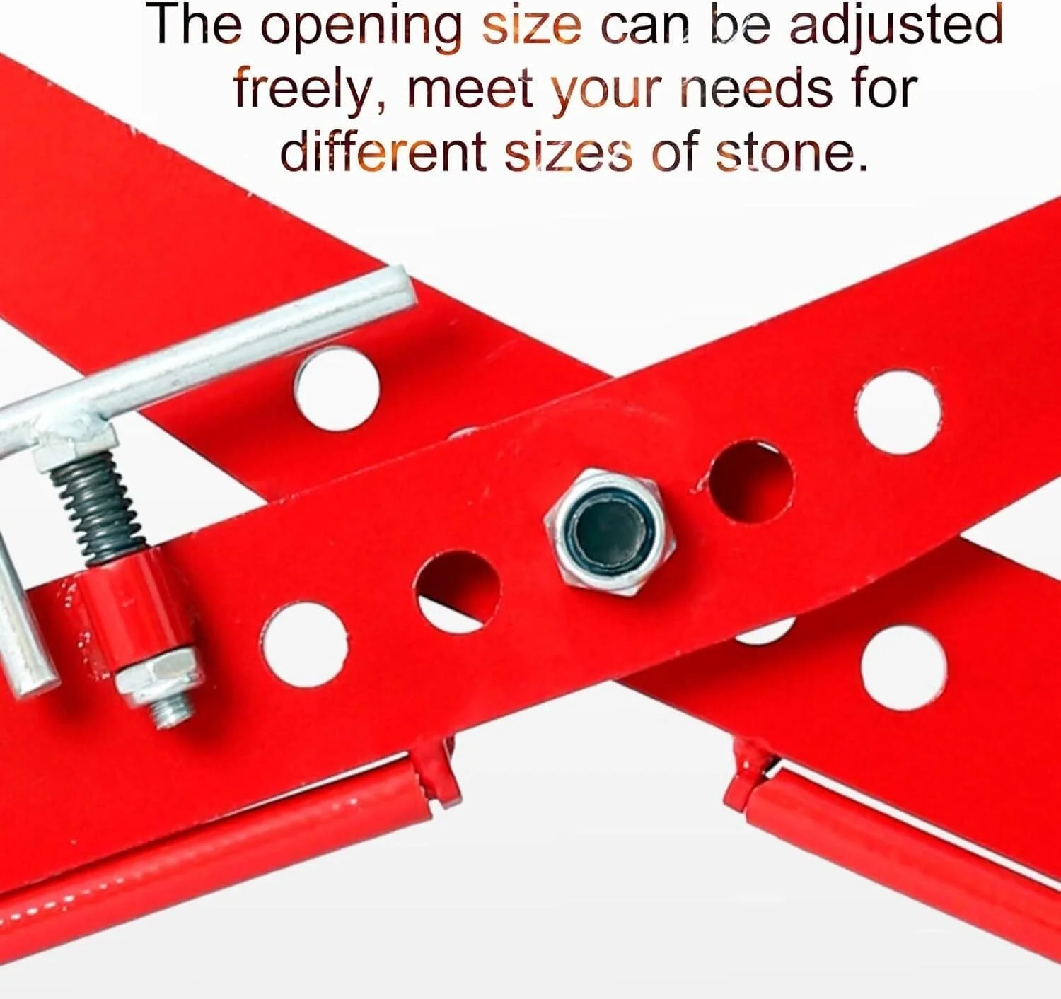 انبر زنجیری سنگین، بالابر فولادی آلیاژی، بالابر سنگ فرش، گیره حمل سنگ، گیره های بالابر قابل تنظیم برای دال گرانیتی/آجر (تک رنگ متوسط)