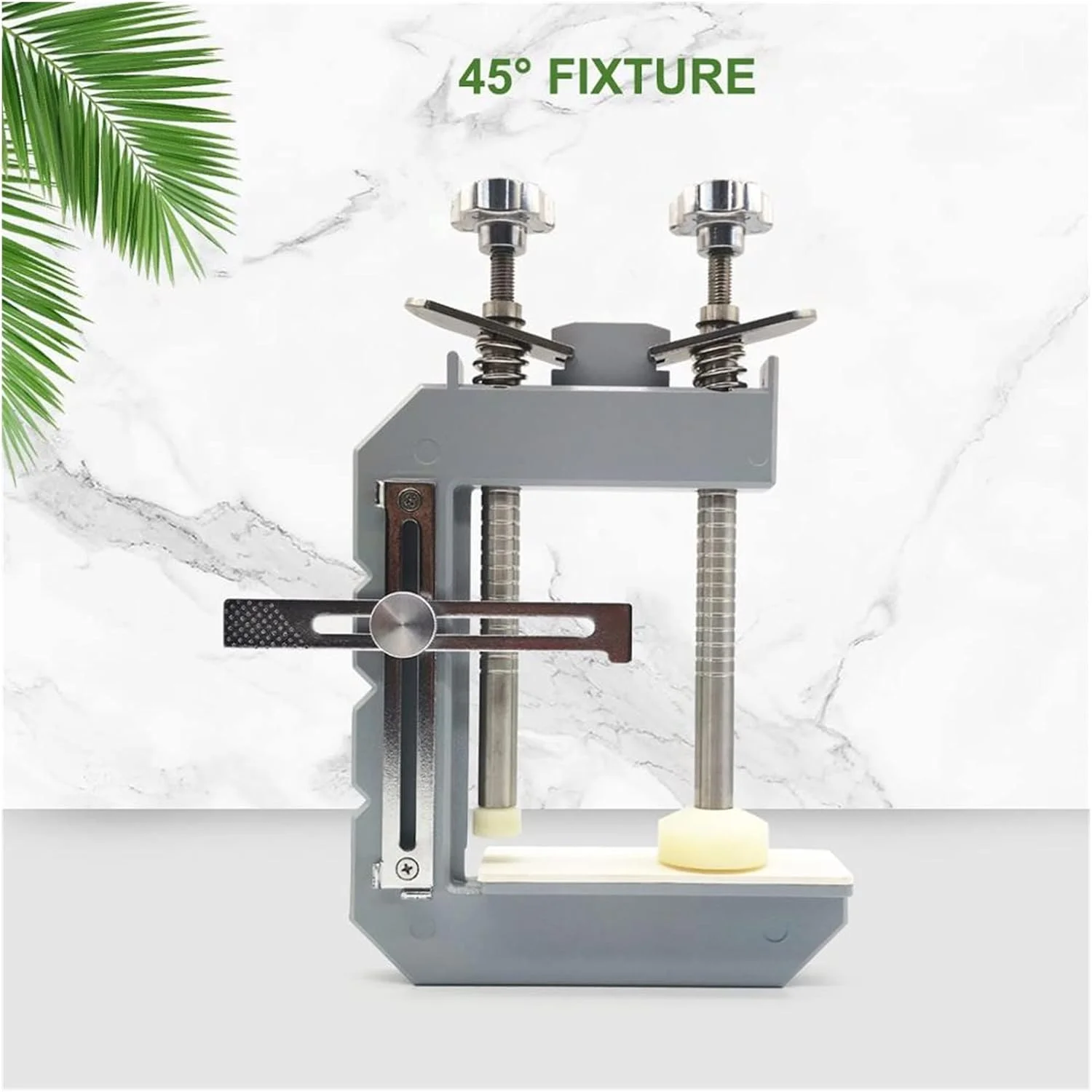 ابزار گیره میتر سنگی 45 درجه DESONIX، ابزار نصب برای گرانیت، مرمر و اتصال صفحات سنگی، با اثر تراز عالی (رنگ: نقره ای، سایز: 4)