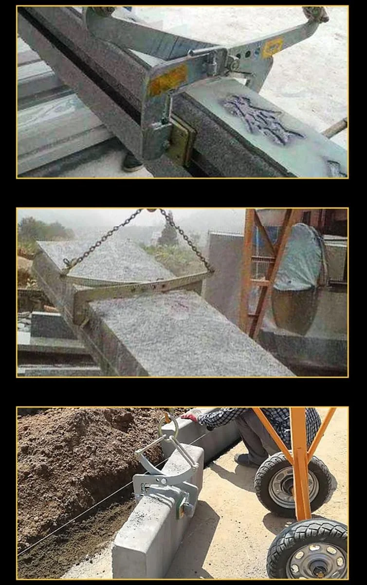 گیره بالابر سنگ، گیره زنجیری فولادی سنگین با روکش لاستیکی، ابزار جرثقیل برای بلند کردن سنگ کوارتز، مرمر و گرانیت، دهانه قابل تنظیم، 1125 کیلوگرم