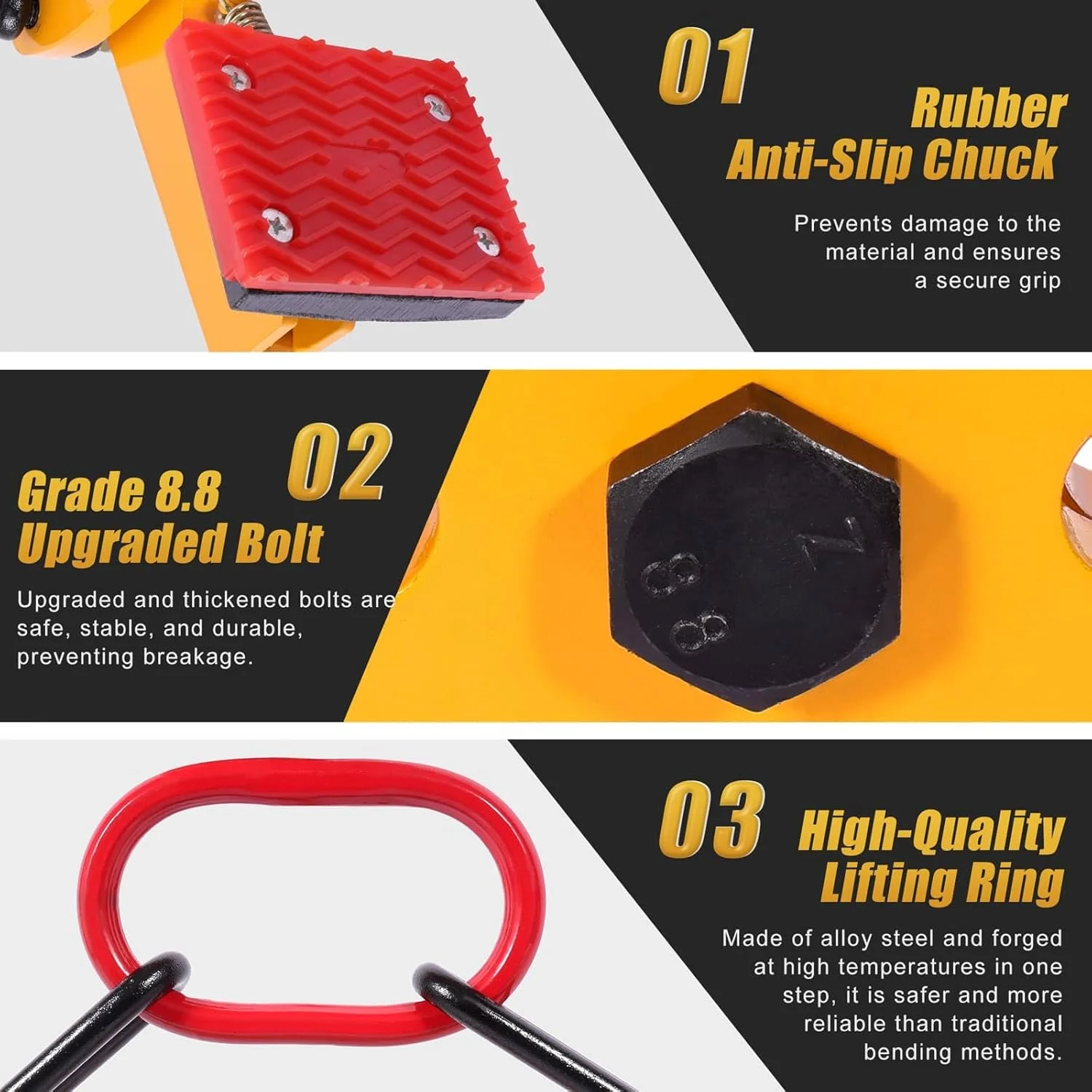 گیره حمل اسلب گرانیتی GRYVOZE با ظرفیت 325 کیلوگرم، گیره قیچی سنگین برای سنگ با دهانه 60 تا 240 میلی متر، گیره حمل سنگ X شکل، گیره حمل عمودی سنگ برای بلند کردن، جابجایی و حمل و نقل