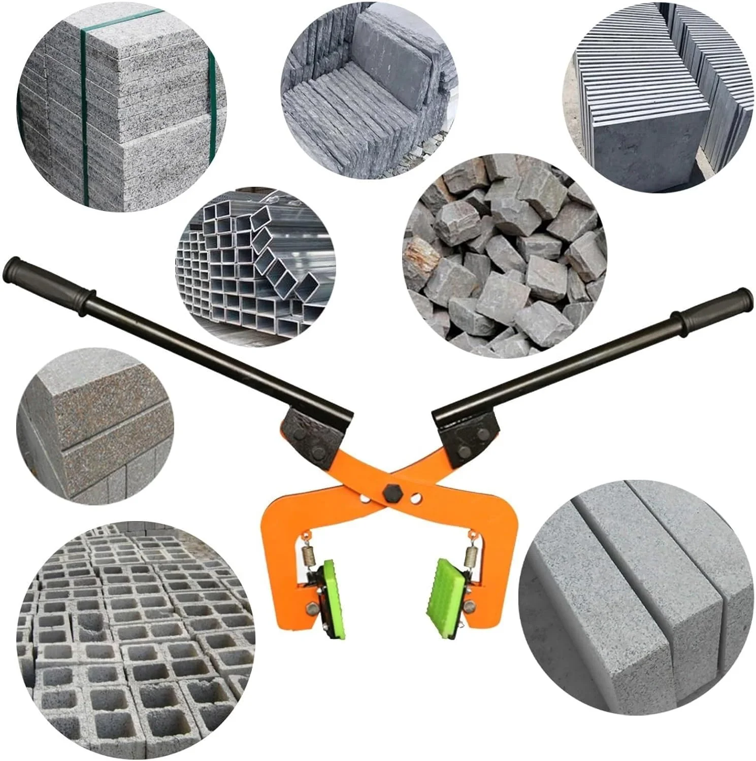 ابزار گیره بالابر قیچی گرانیتی، بالابر دال سنگفرش، بالابر جدول سنگین با تشک های لاستیکی ضد لغزش و کاربری آسان ابزار گیره بالابر قیچی گرانیتی، بالابر دال سنگفرش، بالابر جدول سنگین با تشک های لاستیکی ضد لغزش و کاربری آسان