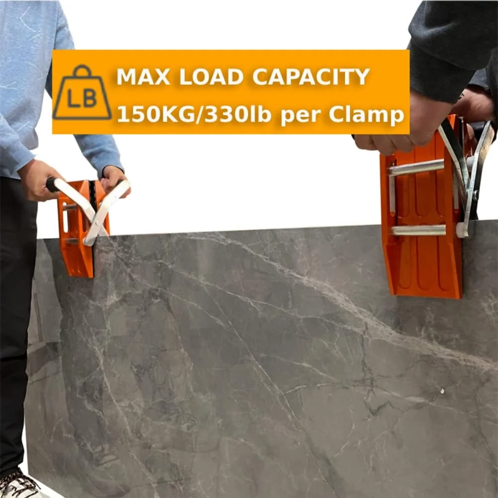 گیره حمل سنگ دو دستی High Eagle، ابزار حمل پنل گرانیتی با روکش لاستیکی برای بلند کردن کوارتز، صفحه کار، سنگ مرمر و شیشه، ظرفیت 300 کیلوگرم گیره حمل سنگ دو دستی High Eagle، ابزار حمل پنل گرانیتی با روکش لاستیکی برای بلند کردن کوارتز، صفحه کار، سنگ مرمر و شیشه، ظرفیت 300 کیلوگرم