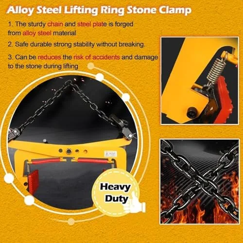 گیره بالابر سنگ، گیره قیچی قابل تنظیم سنگین برای جابجایی و حمل بلوک های بتنی، گیره بالابر اسلب گرانیت - گیره های حمل سنگ با فک پهن و سنگین برای بلند کردن آسان