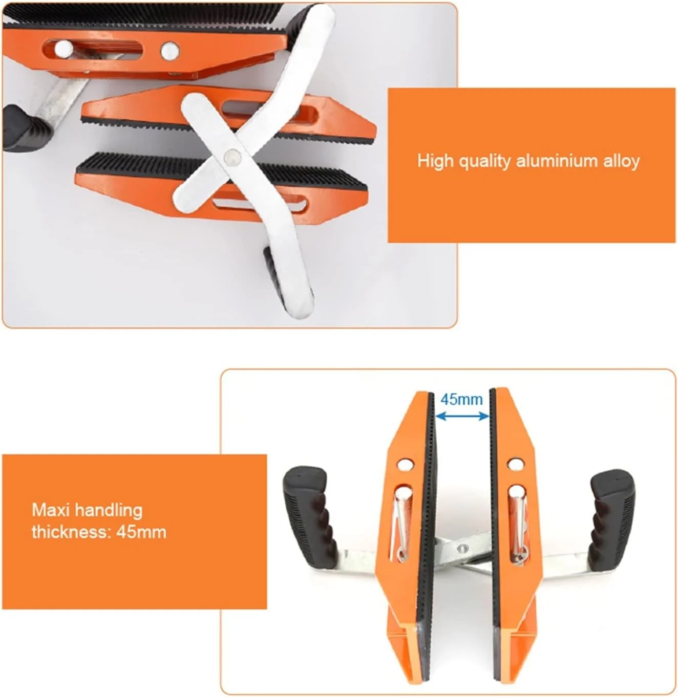 JHQWIDD ابزار حمل اسلب سنگی دستی دو طرفه، گیره حمل اسلب گرانیتی قیچی‌شکل با تراز کردن مناسب