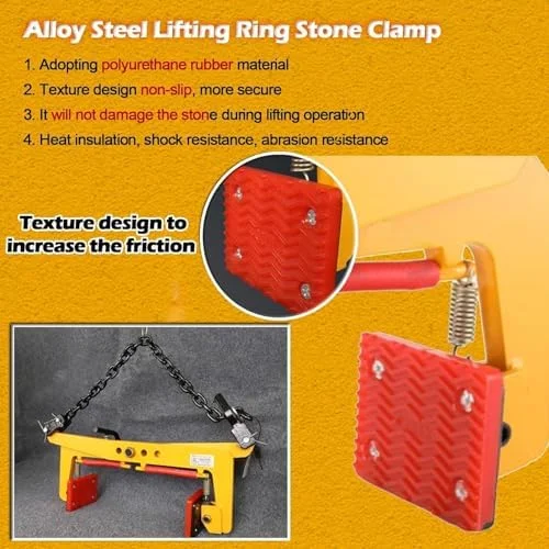 گیره بالابر سنگ، گیره قیچی قابل تنظیم سنگین برای جابجایی و حمل بلوک های بتنی، گیره بالابر اسلب گرانیت - گیره های حمل سنگ با فک پهن و سنگین برای بلند کردن آسان
