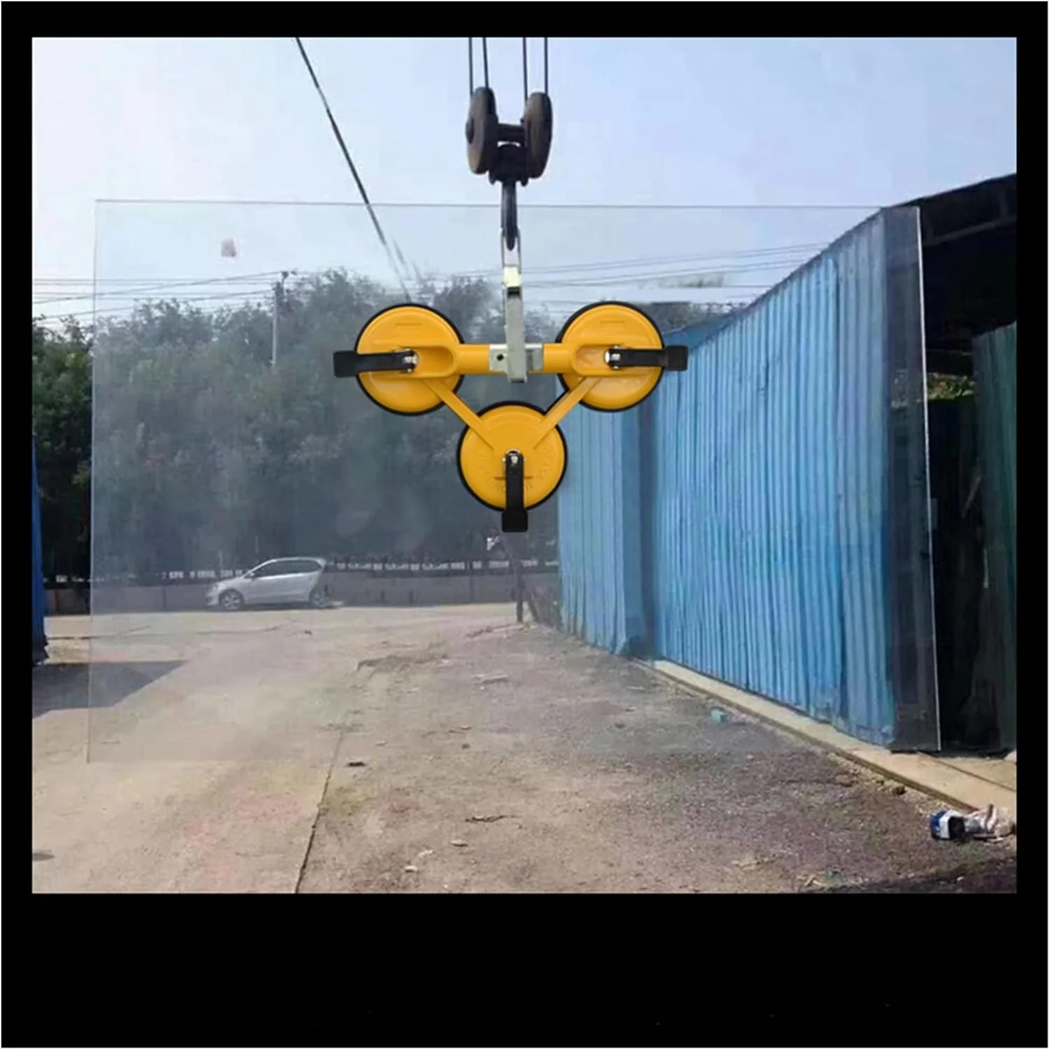 گیره حمل دستی JHQWIDD، ابزار حمل اسلب شیشه یا سنگ، بالابر سنگ، گیره بالابر. برای اتصال و تراز کردن درزها (زرد)