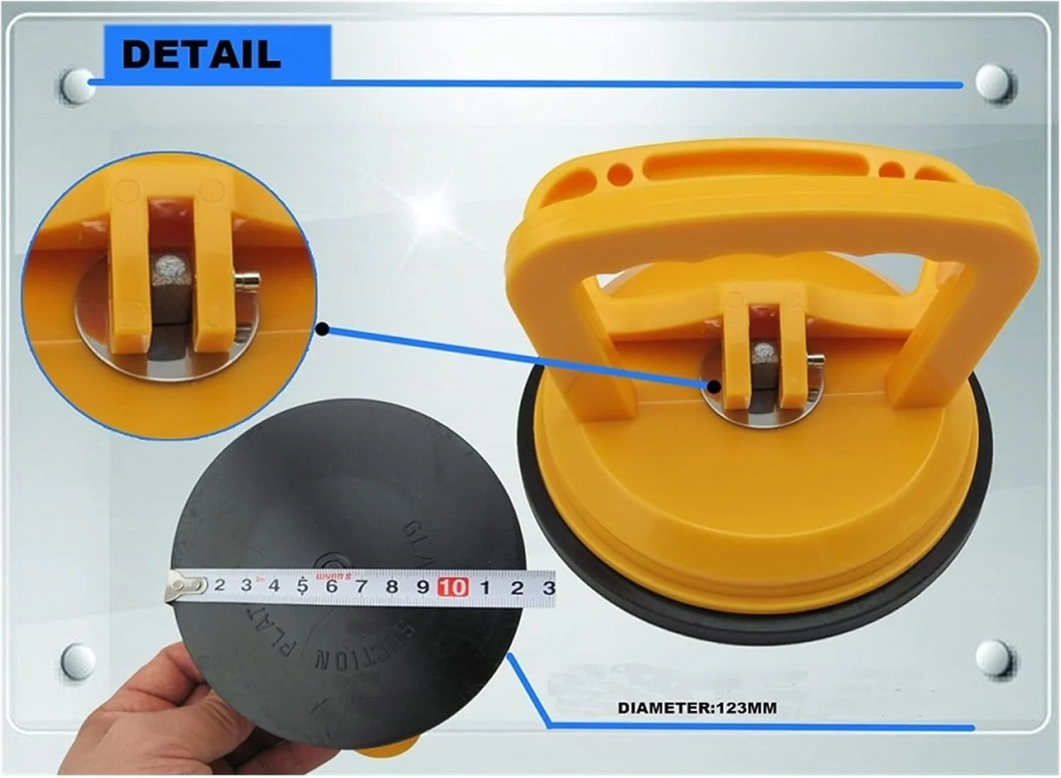 گیره بالابر اسلب سنگی بدون درز، گیره بلند کردن گرانیت و مرمر، ابزار تراز کردن کف (رنگ: زرد)