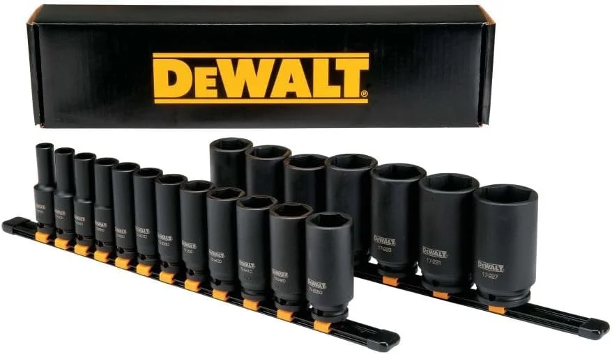 مجموعه آچار بکس ضربه ای دیوالت، درایو 1/2 اینچ SAE، 6 پر، 19 پارچه (DWMT19239)