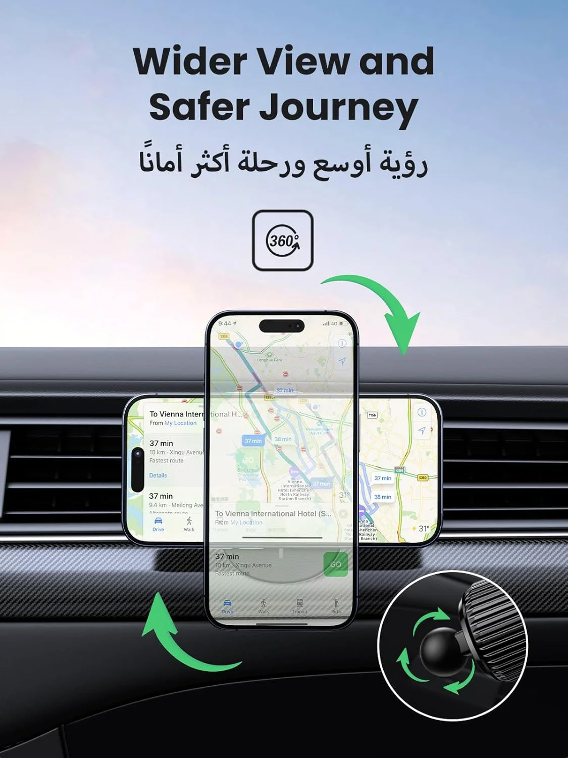 نگهدارنده شارژر بیسیم مگسیف خودرو UGREEN، پایه دریچه هوا، قلاب پایدار، شارژر بیسیم مغناطیسی برای سری آیفون 16/15/14/13، پنل چرمی مشکی نگهدارنده شارژر بیسیم مگسیف خودرو UGREEN، پایه دریچه هوا، قلاب پایدار، شارژر بیسیم مغناطیسی برای سری آیفون 16/15/14/13، پنل چرمی مشکی